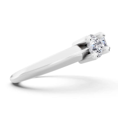 10K White Gold Five Stone Round Cut Diamond Half Eternity Wedding Band - 2.7mm - Side