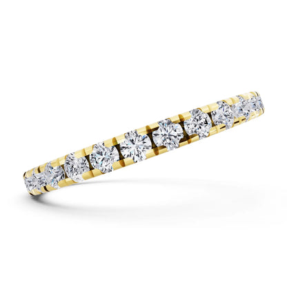 14K Yellow Gold Round Cut Diamond Classic Eternity Band - 1.8mm - Side