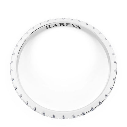 Platinum Round Cut Diamond Classic Eternity Band - 1.7mm - Top