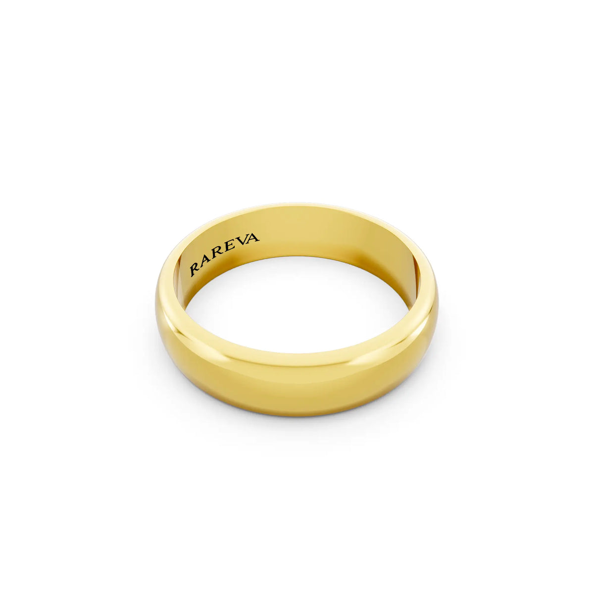 10K Yellow Gold Men's Classic Dome Wedding Band - 5mm - Left