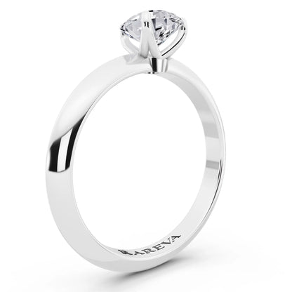 14 KT White Gold Pear Cut Diamond Classic Solitaire Ring - top view