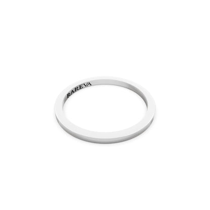 10K White Gold Men's Flat Wedding Band - 1.5mm - Left