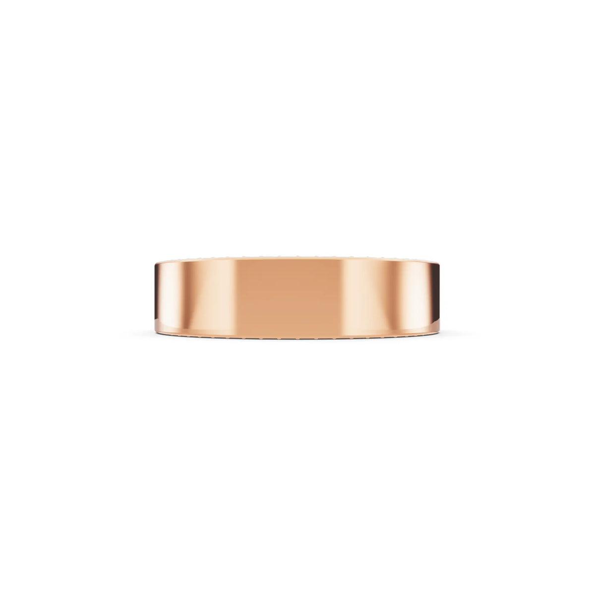 14K Rose Gold Men's Round Cut Diamond Side Pave Band - 5mm - Side