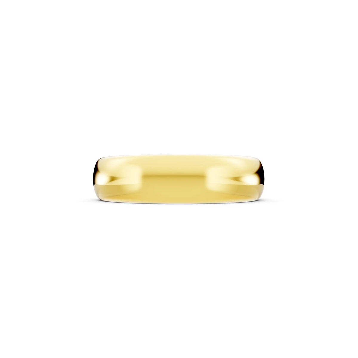 10K Yellow Gold Men's Classic Dome Wedding Band - 5mm - Side