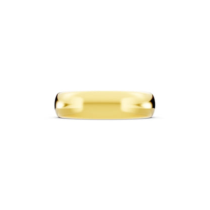 10K Yellow Gold Men's Classic Dome Wedding Band - 5mm - Side