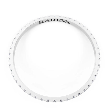 Silver Round Cut Diamond Classic Eternity Band - 1.6mm - Top