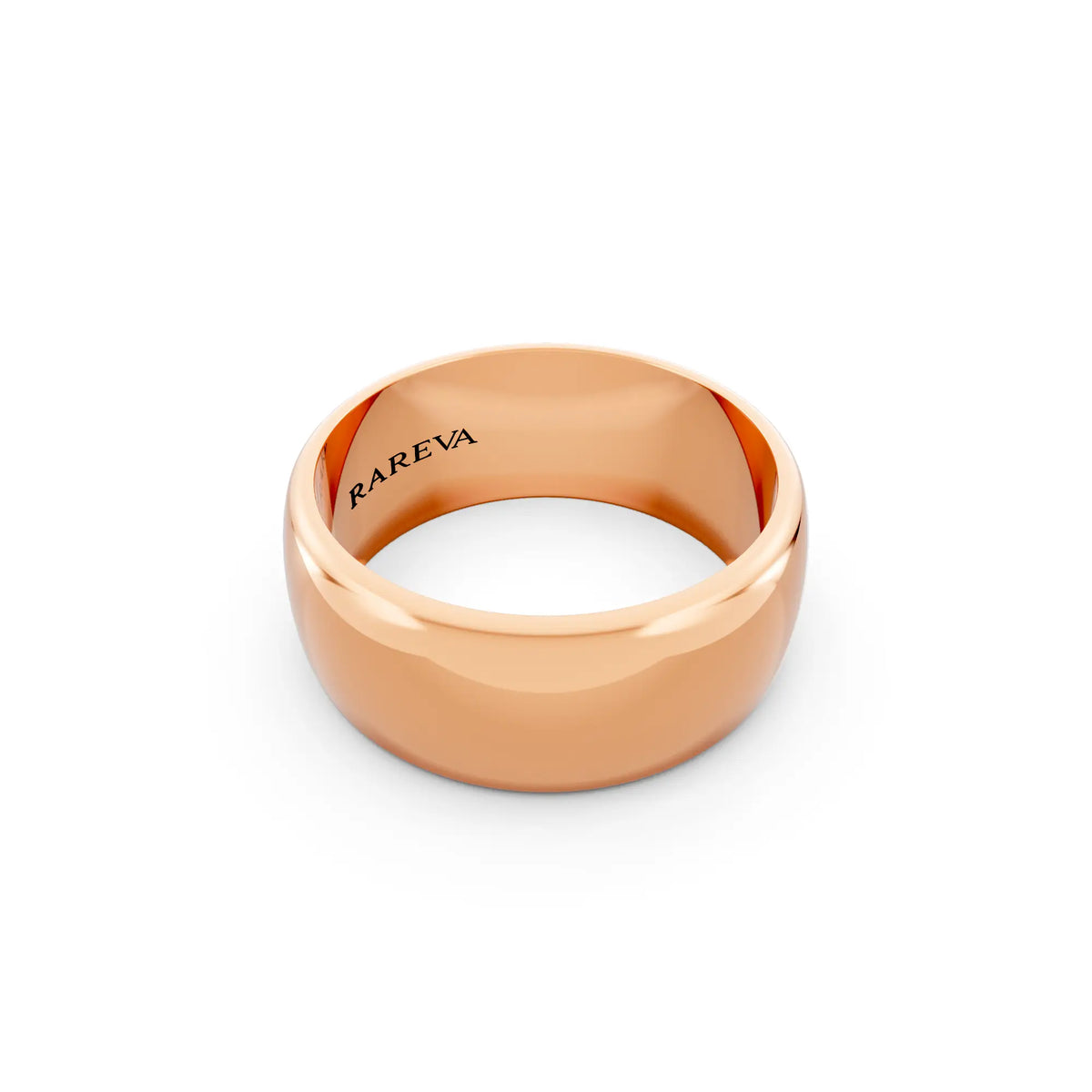 14K Rose Gold Men's Classic Dome Wedding Band - 8mm - Left