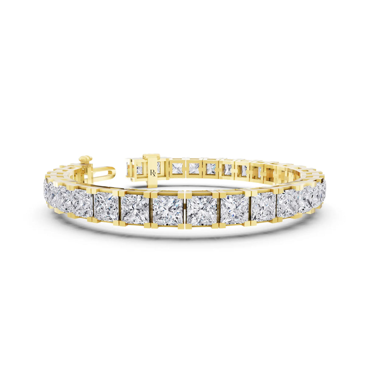 10K Yellow Gold Princess Cut Diamond Tennis Bracelet - Top1
