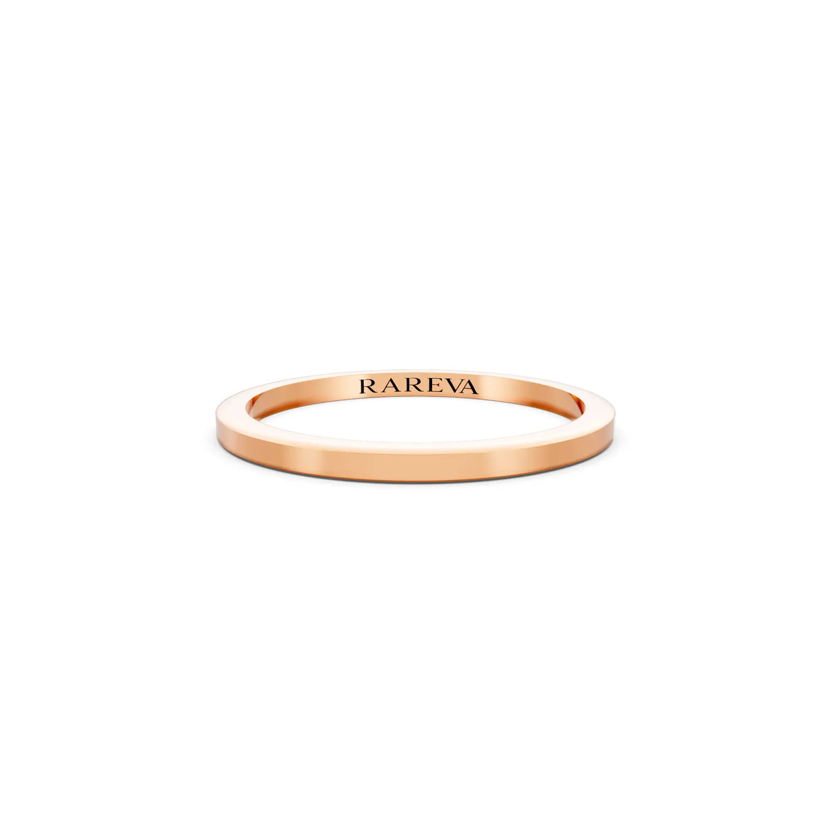 14K Rose Gold Men's Flat Wedding Band - 1.5mm - Front