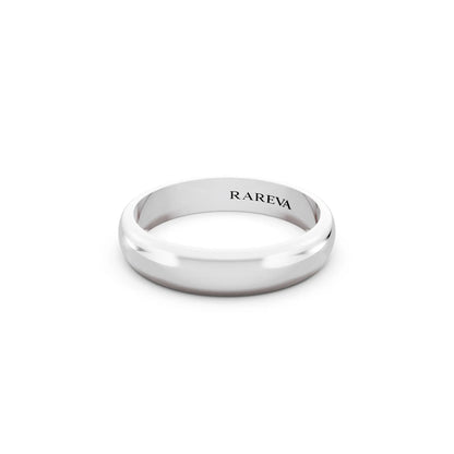 Silver Men's Classic Dome Wedding Band - 4mm - Close up