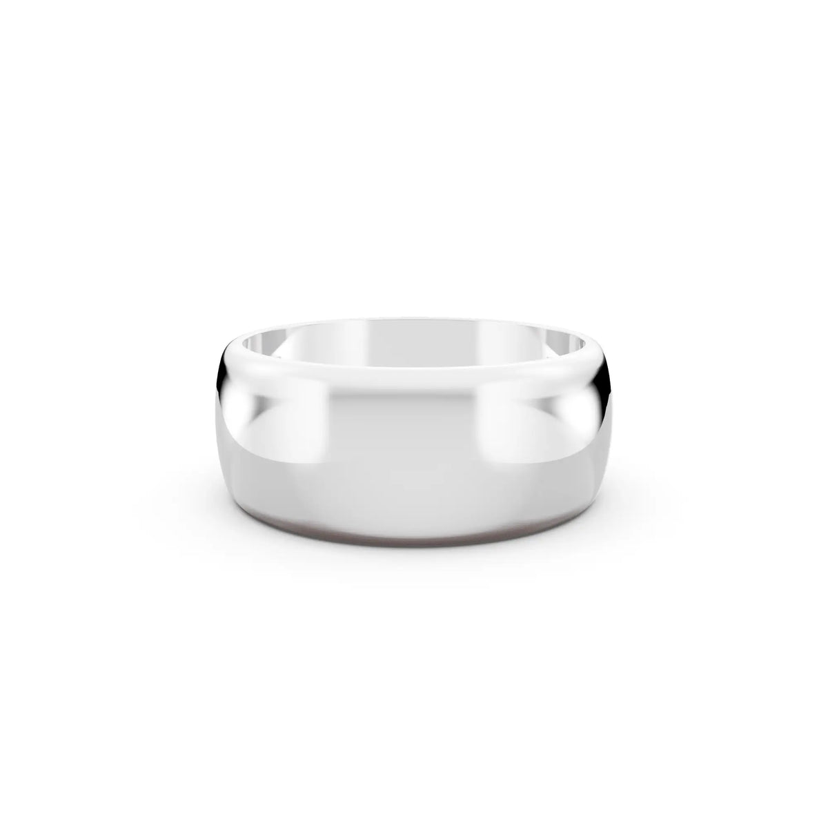 Platinum Men's Classic Dome Wedding Band - 8mm - Front