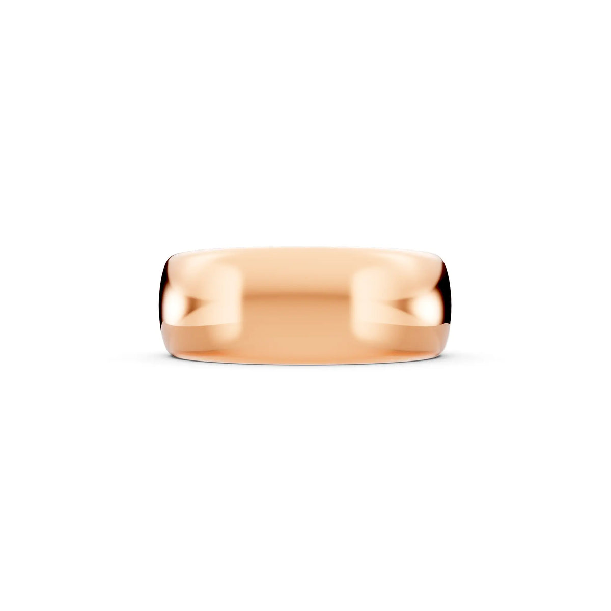 14K Rose Gold Men's Classic Dome Wedding Band - 7mm - Side