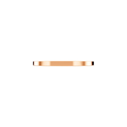 14K Rose Gold Men's Soft Edge Flat Wedding Band - 1.5mm - Side