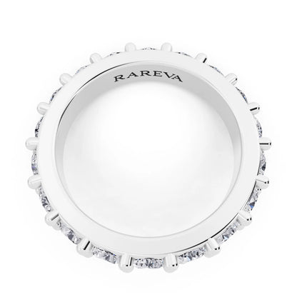 Platinum Round Cut Diamond 4 Prong Eternity Band - 3.5mm - Top