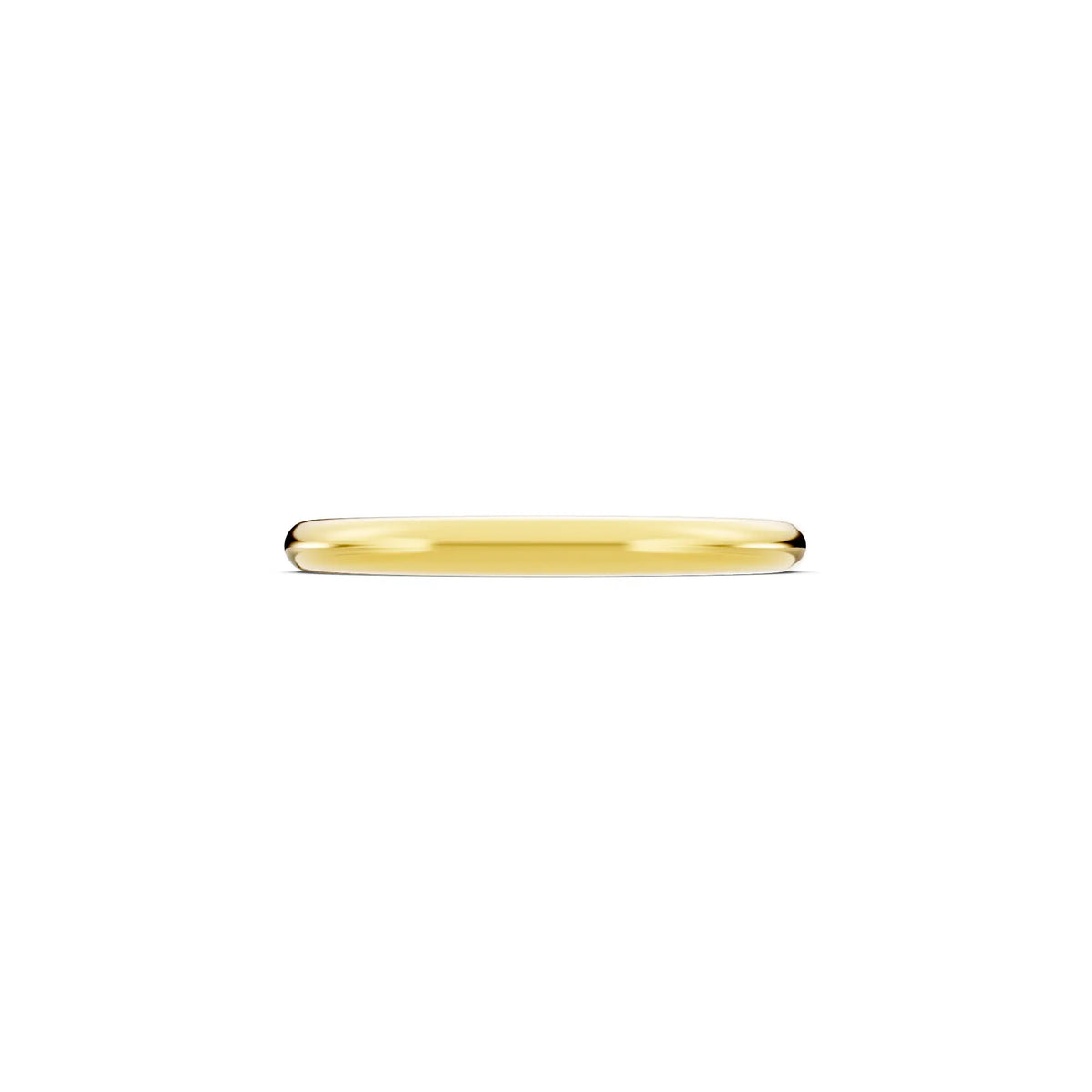 14K Yellow Gold Men's Classic Dome Wedding Band - 2mm - Side