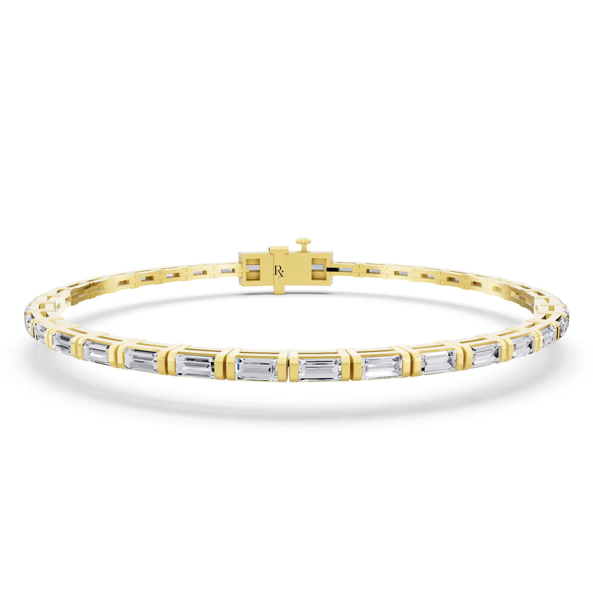14K Yellow Gold Baguette Cut Diamond Tennis Bracelet - Main