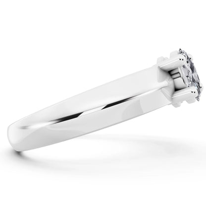 Silver Five Stone Marquise Cut Diamond Half Eternity Wedding Band - 2.5mm - Side