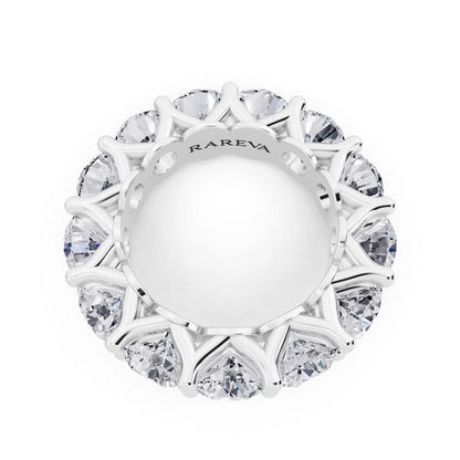 Silver Round Cut Diamond Unity Prong Eternity Band - 5.5mm - Top