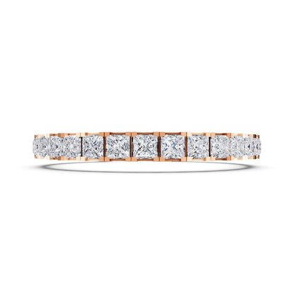 14K Rose Gold Princess Cut Diamond Tennis Bracelet - Front