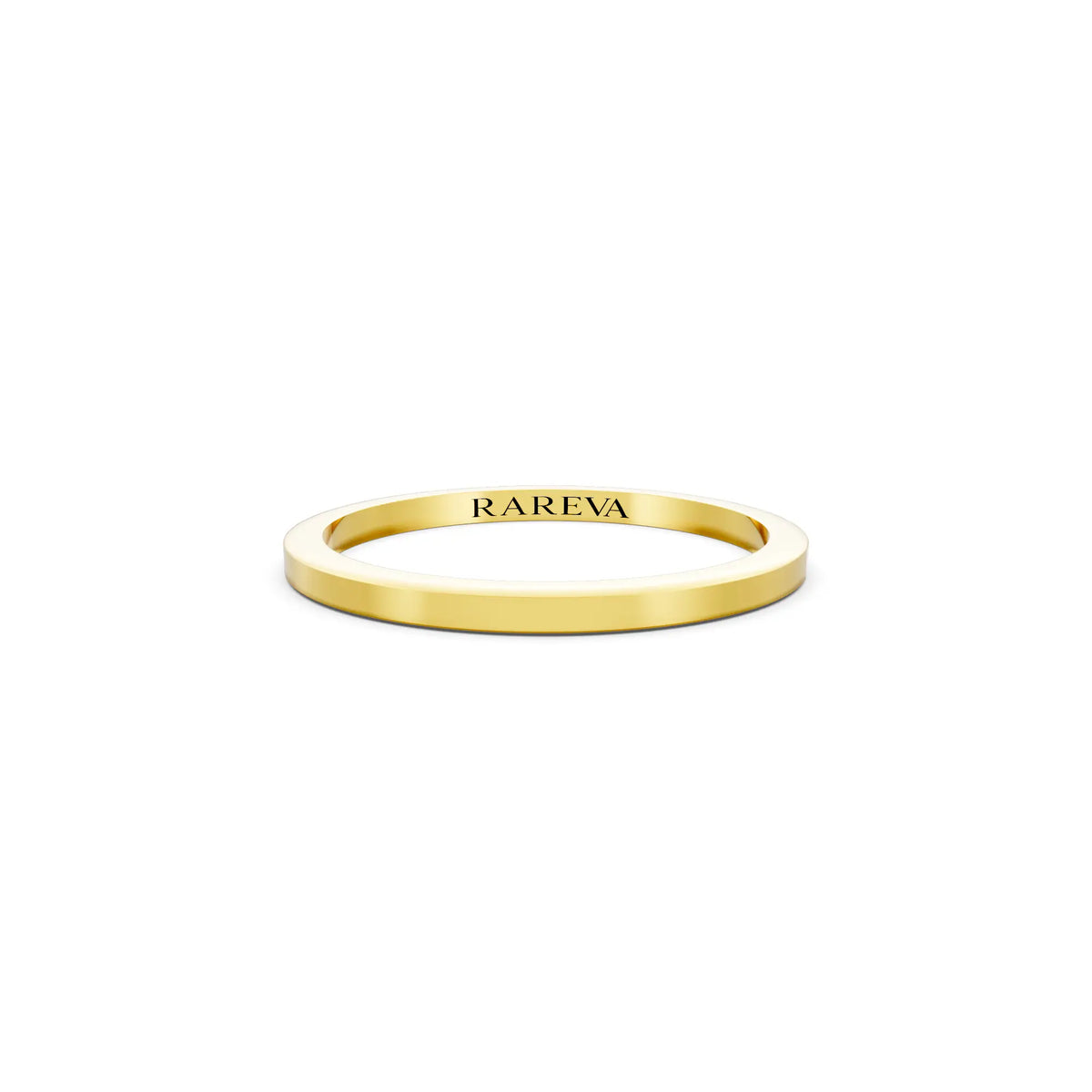 10K Yellow Gold Men's Flat Wedding Band - 1.5mm - Front
