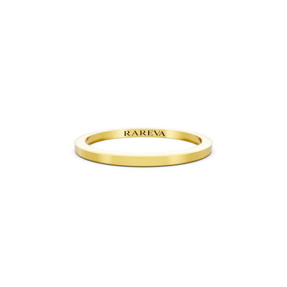 10K Yellow Gold Men's Flat Wedding Band - 1.5mm - Front