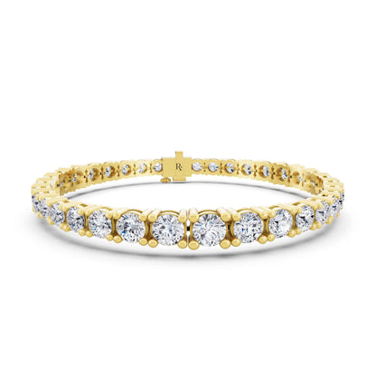 10K Yellow Gold Graduated Round Cut Diamond Tennis Bracelet - Main