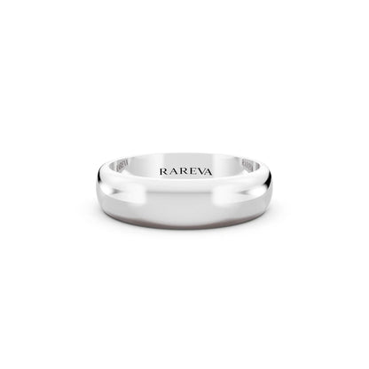 Platinum Men's Classic Dome Wedding Band - 5mm - Front