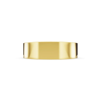 10K Yellow Gold Men's Round Cut Diamond Star Set Solitaire Band - 5.5mm - Side