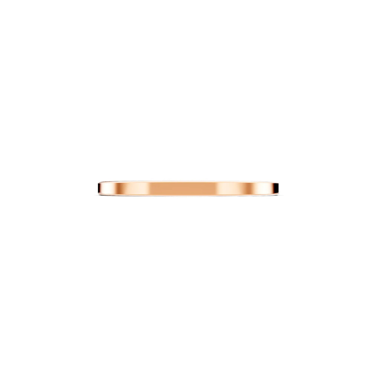 14K Rose Gold Men's Flat Wedding Band - 1.5mm - Side