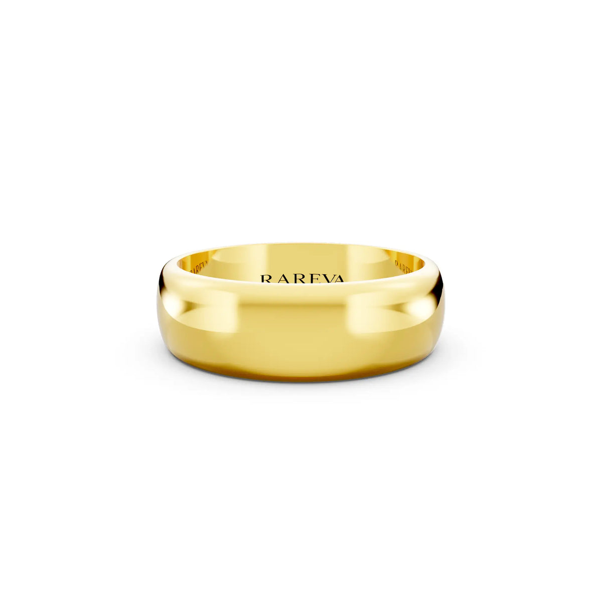 10K Yellow Gold Men's Classic Dome Wedding Band - 6mm - Front