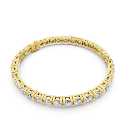 10K Yellow Gold Graduated Round Cut Diamond Tennis Bracelet - Left