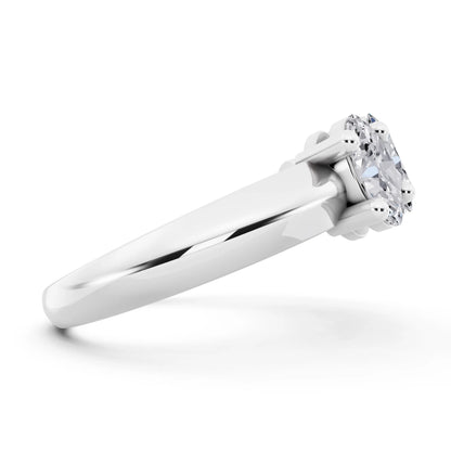 Platinum Five Stone Oval Cut Diamond Half Eternity Wedding Band - 2.7mm - Side