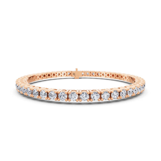 10K Rose Gold Round Cut Diamond Tennis Bracelet - Main