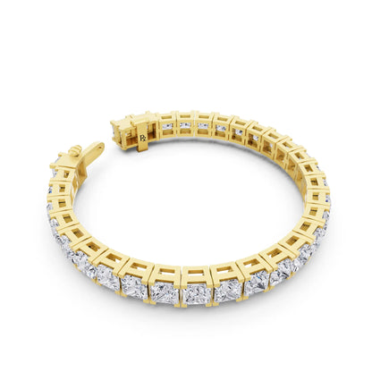 14K Yellow Gold Princess Cut Diamond Tennis Bracelet - Left