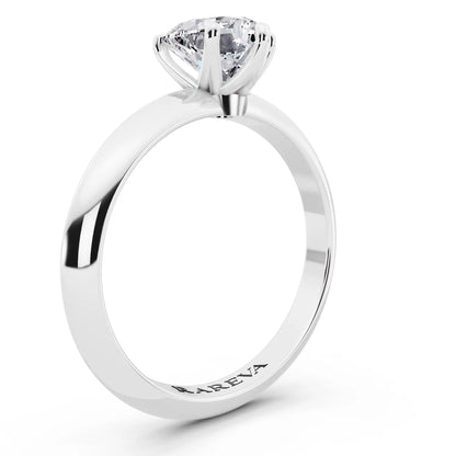 Platinum Heart Cut Diamond Classic Solitaire Ring - top view