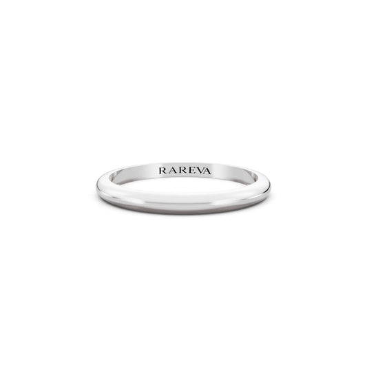 Platinum Men's Classic Dome Wedding Band - 2mm - Front