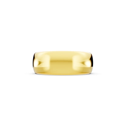10K Yellow Gold Men's Classic Dome Wedding Band - 7mm - Side