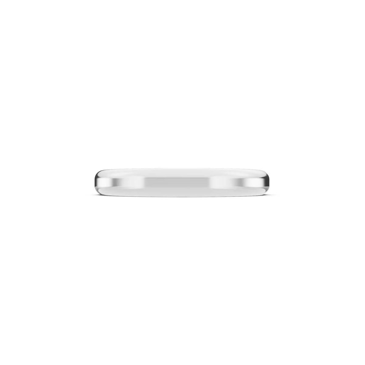 10K White Gold Men's Round Cut Diamond Solitaire Dome Band - 3mm - Side