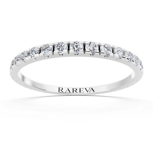 Platinum Round Cut Diamond Classic Eternity Band - 1.7mm - Front