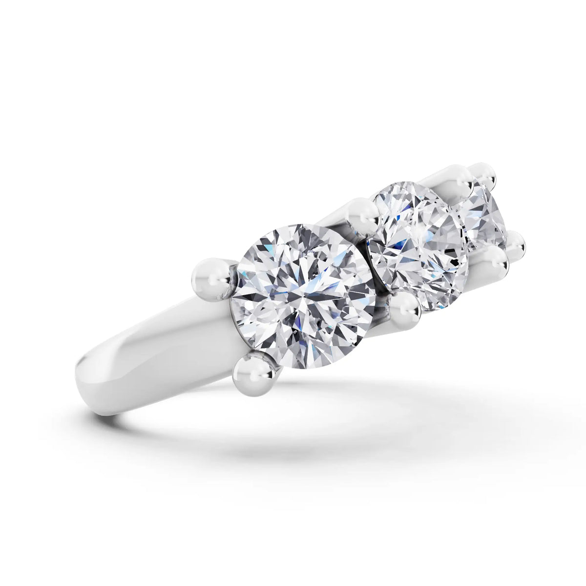 Platinum Seven Stone Round Cut Diamond Half Eternity Wedding Band - 2.8mm - Side