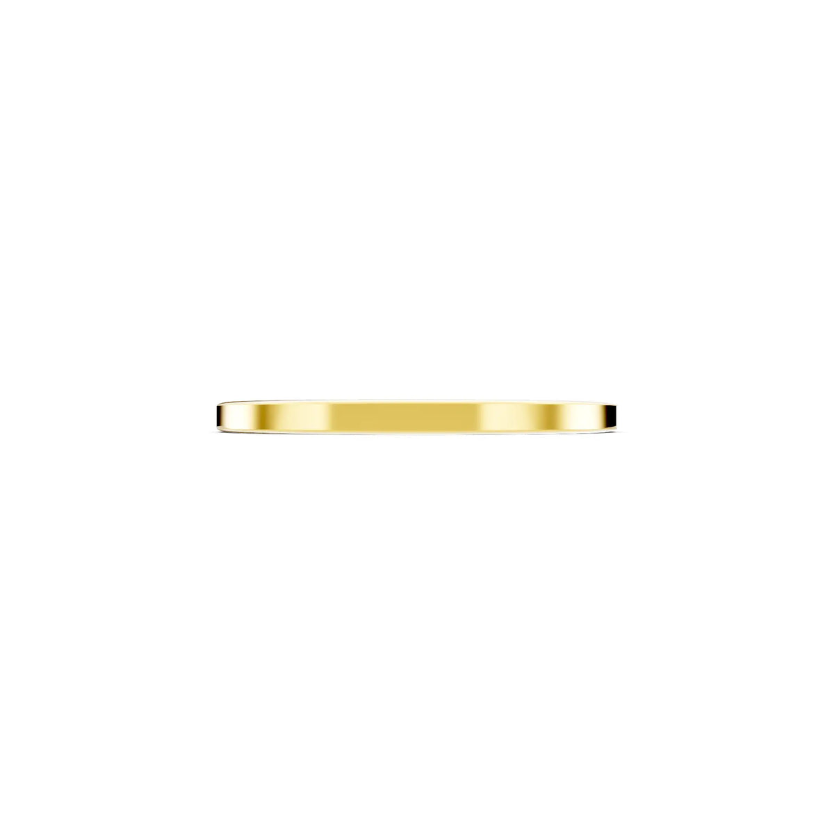 10K Yellow Gold Men's Flat Wedding Band - 1.5mm - Side