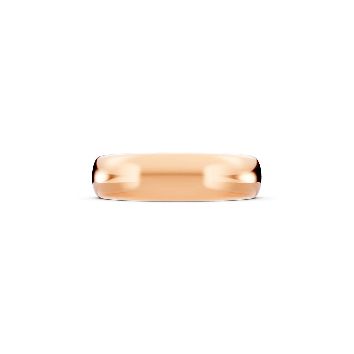 14K Rose Gold Men's Classic Dome Wedding Band - 5mm - Side
