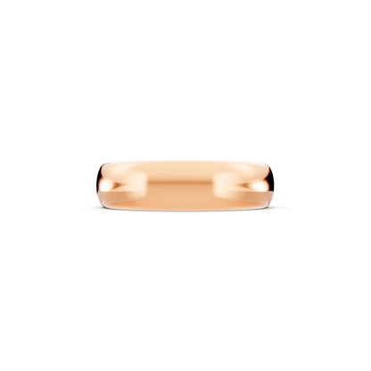 14K Rose Gold Men's Classic Dome Wedding Band - 5mm - Side