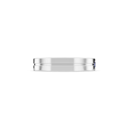10K White Gold Men's Five Stone Princess Cut Diamond Channel Set Band - 4mm - Side