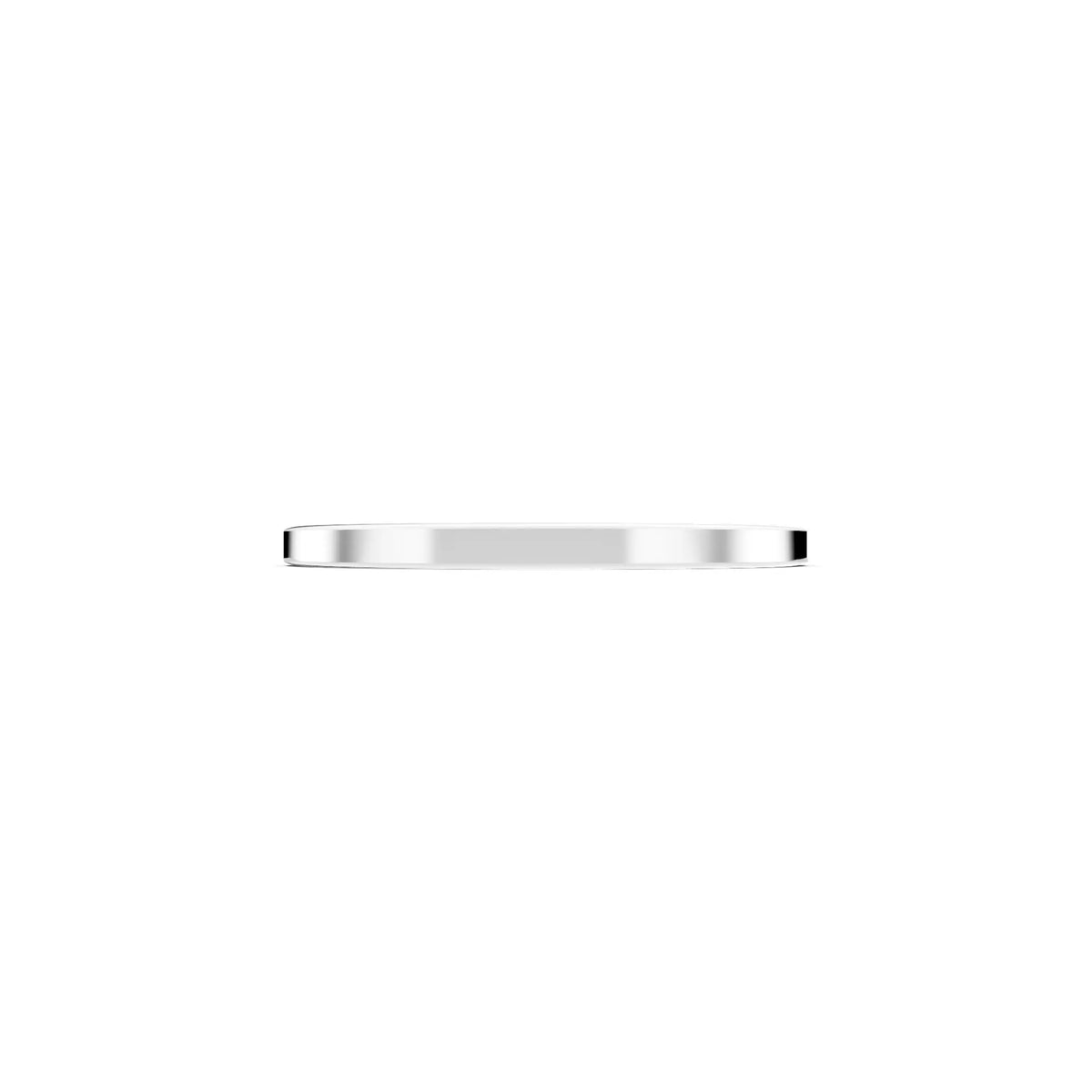 14K White Gold Men's Flat Wedding Band - 1.5mm - Side