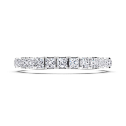 10K White Gold Princess Cut Diamond Tennis Bracelet - Front