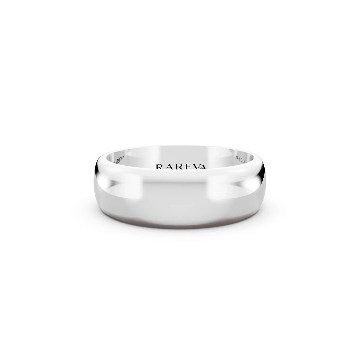 Silver Men's Classic Dome Wedding Band - 6mm - Front