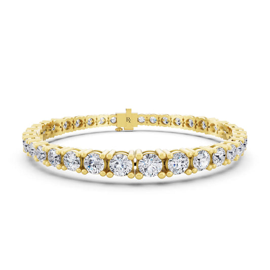 14K Yellow Gold Graduated Round Cut Diamond Tennis Bracelet - Main