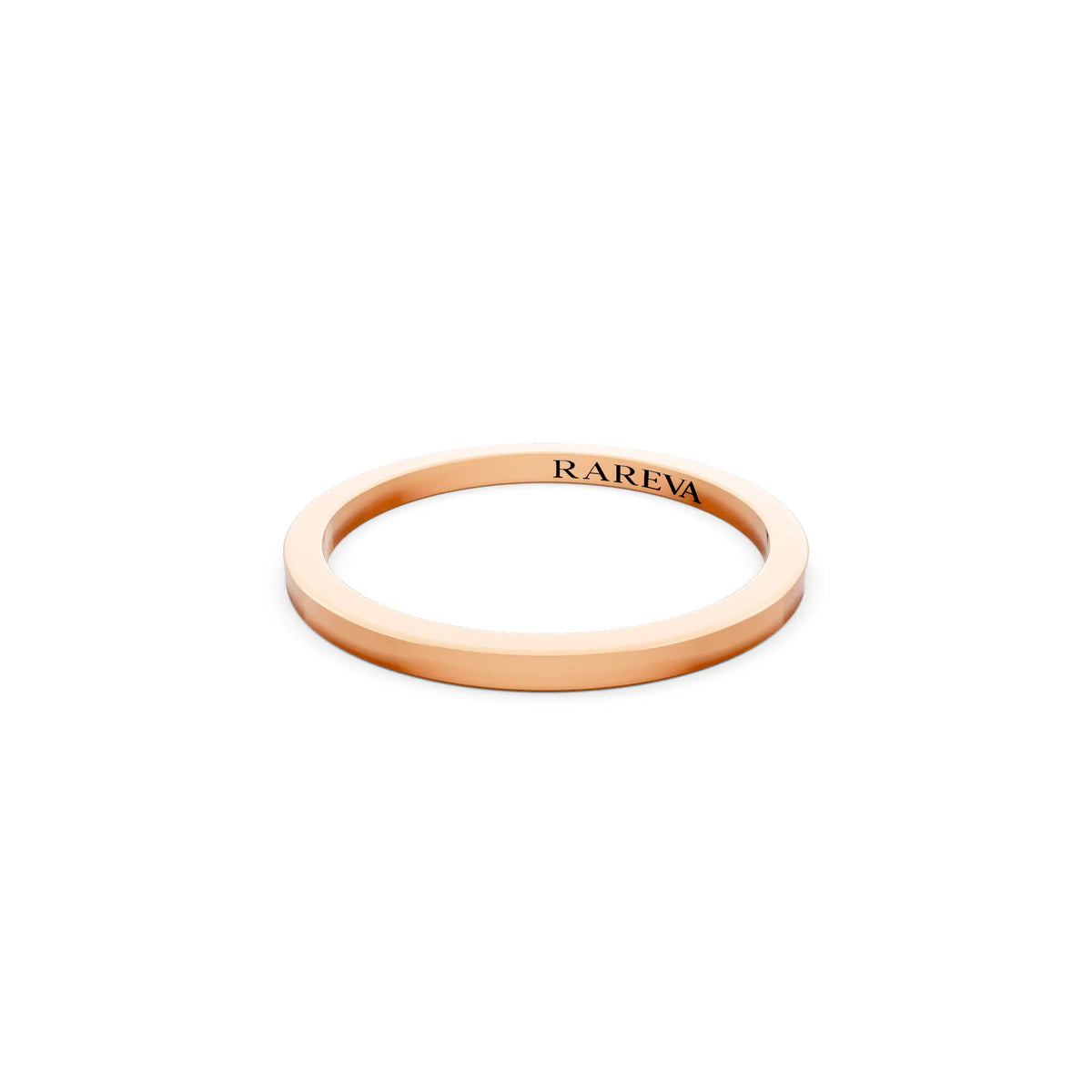 14K Rose Gold Men's Soft Edge Flat Wedding Band - 1.5mm - Close up