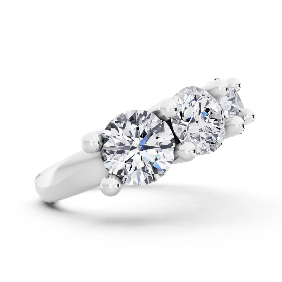 Platinum Seven Stone Round Cut Diamond Half Eternity Wedding Band - 3mm - Side